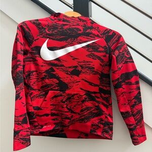 Nike Dri-FIT Red and Black Patterned Hoodie